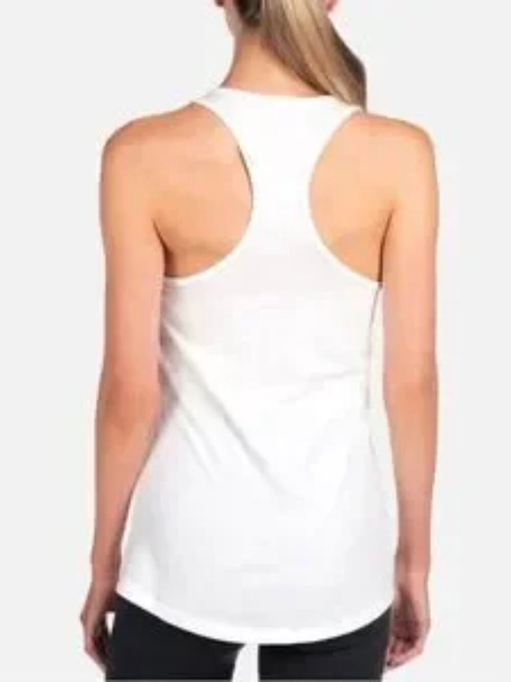 White Racerback Tank Top. - Picture 3 of 3